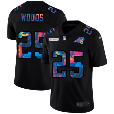 Carolina Carolina Panthers #25 Xavier Woods Men's Nike Multi-Color Black 2020 NFL Crucial Catch Vapor Untouchable Limited Jersey